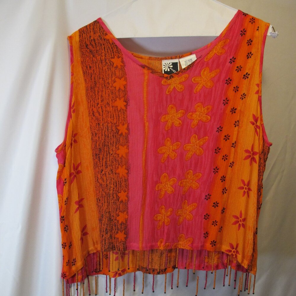 Phool sleeveless tie-dye top  XL